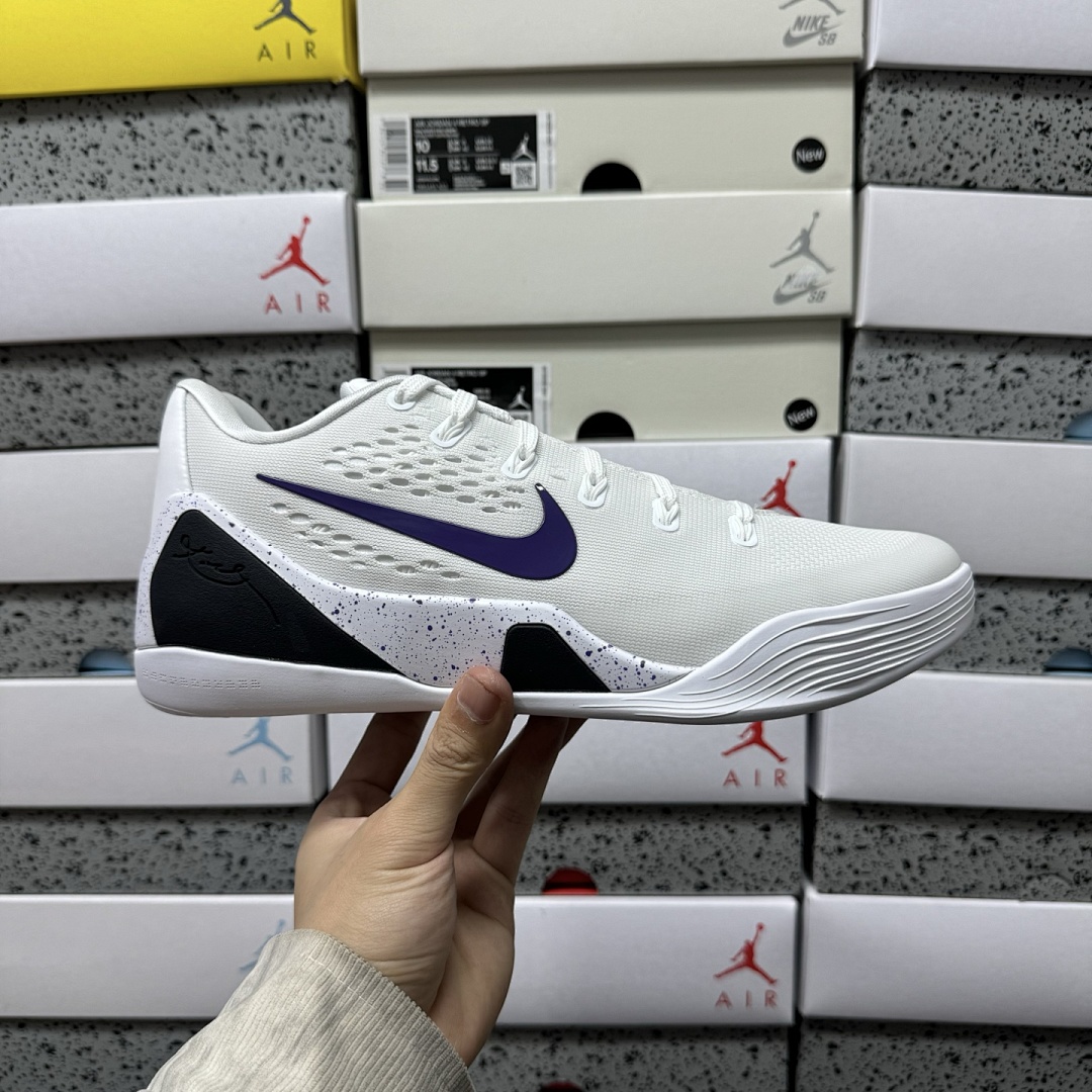 Nike Kobe 9 Elite Low EM Protro White Court Purple ZK9 - Image 3
