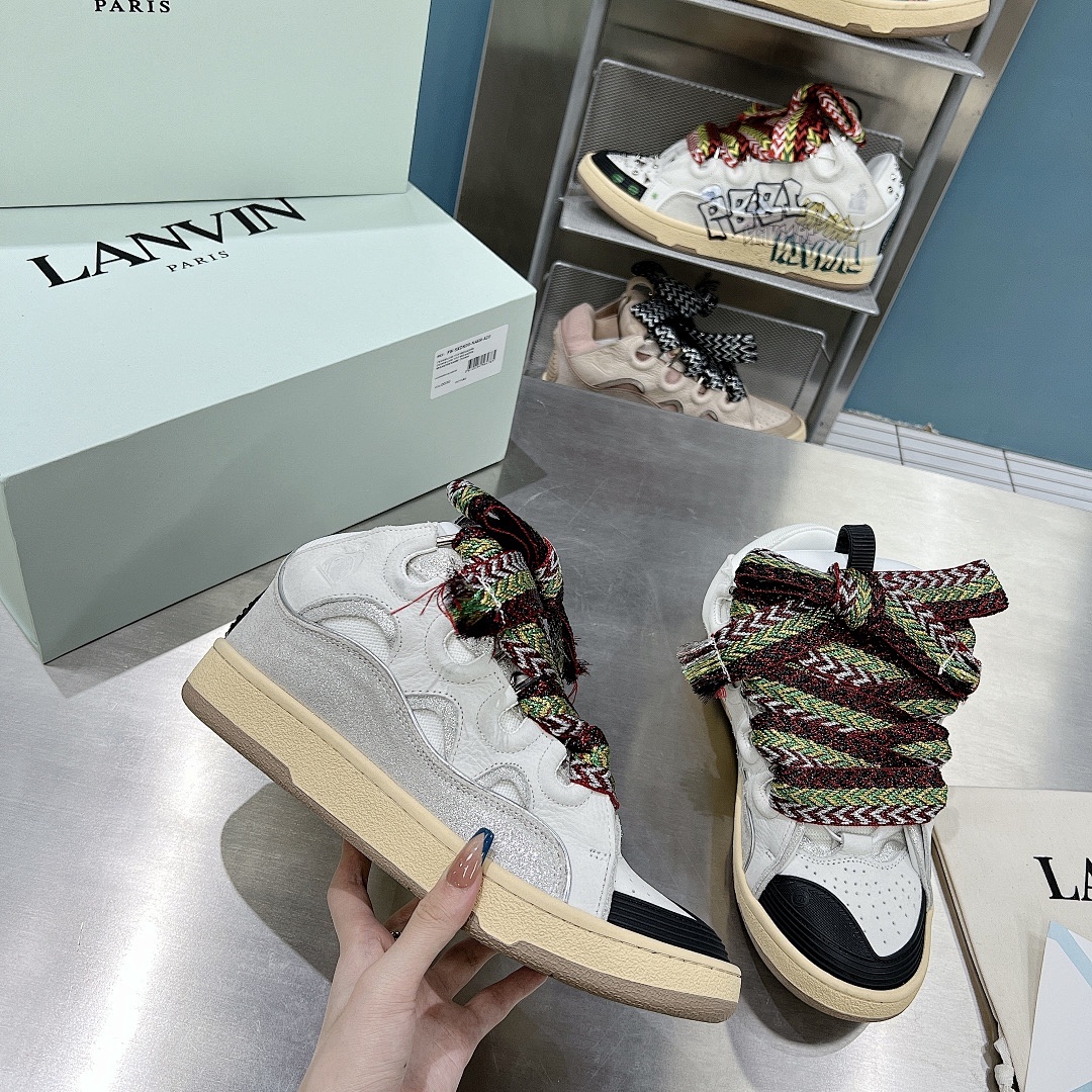 Lanvin FoShan Batch Lanvin Leather Curb Sneakers Three Generations - Image 103