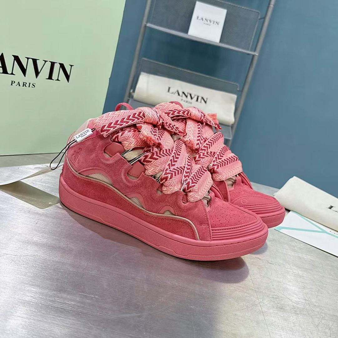 Lanvin FoShan Batch Lanvin Leather Curb Sneakers Three Generations - Image 9