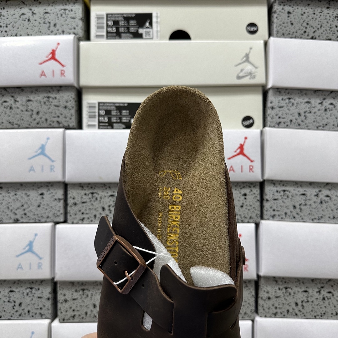 Birkenstock Birken Boston Soft Footbed Dark Coffee Leather - Image 3