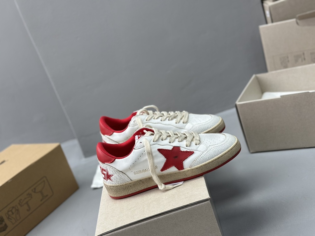 Golden Goose Deluxe Brand White Leather Red Star - Image 6