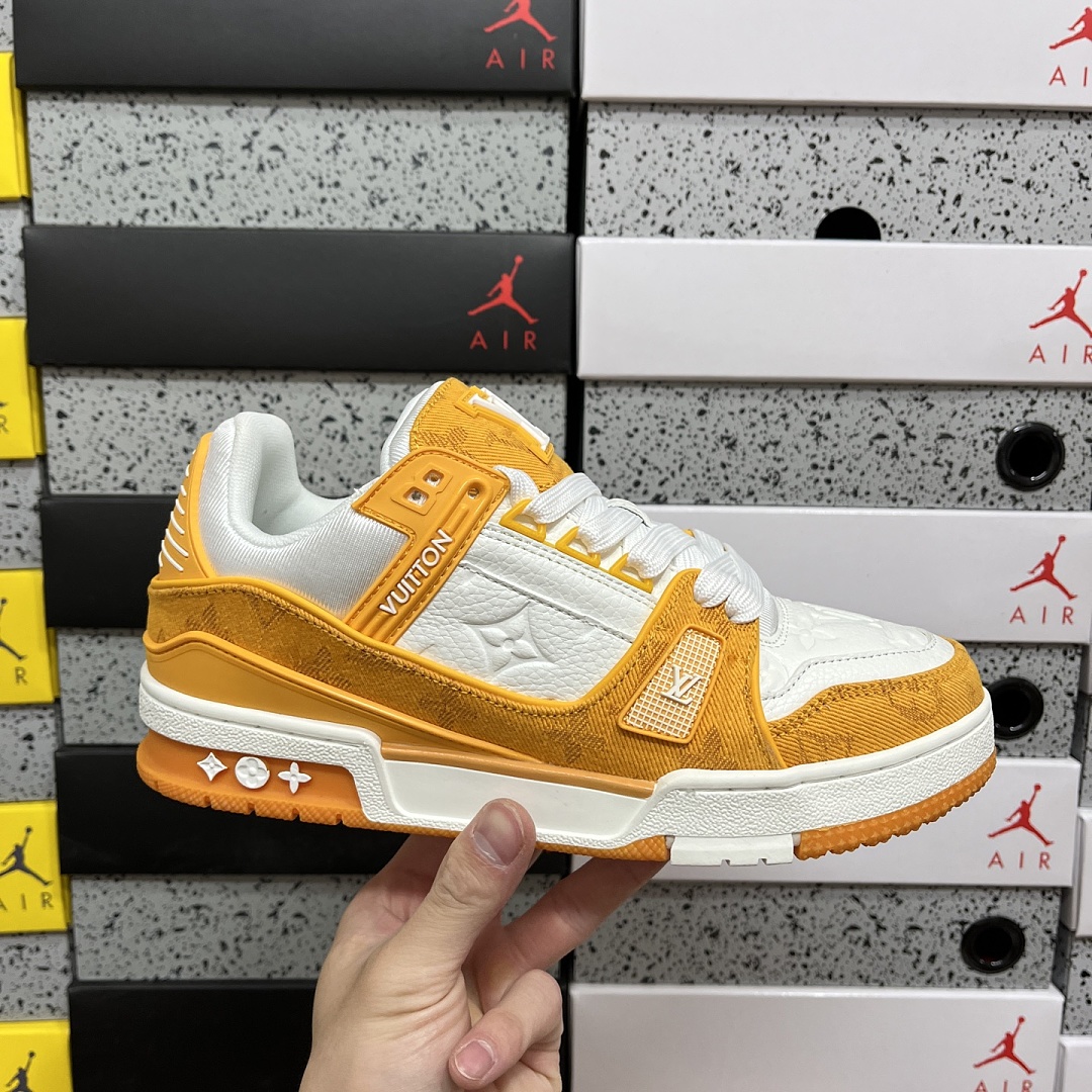 Louis Vuitton Trainer (Orange Yellow White) - Image 9