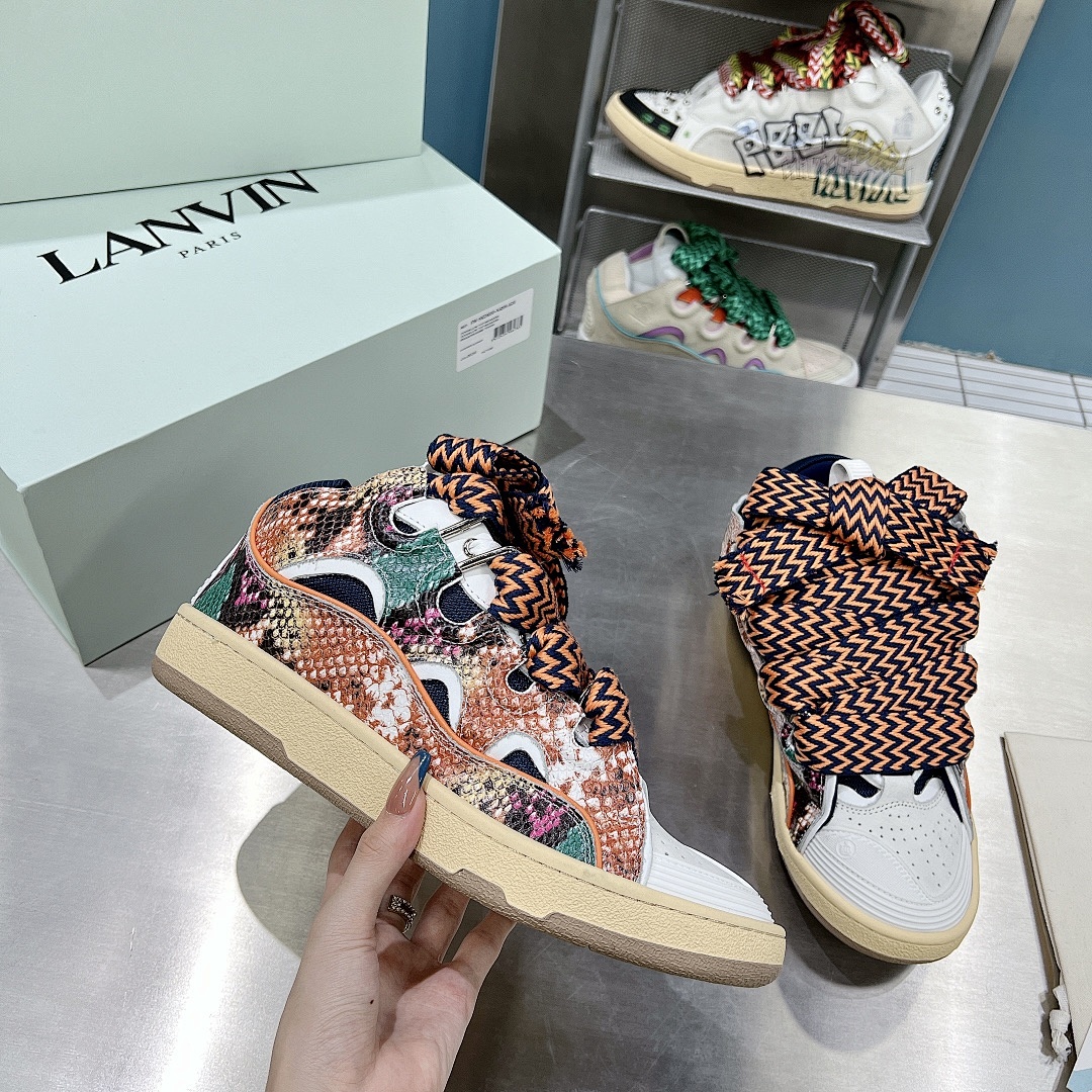 Lanvin FoShan Batch Lanvin Leather Curb Sneakers Three Generations - Image 67