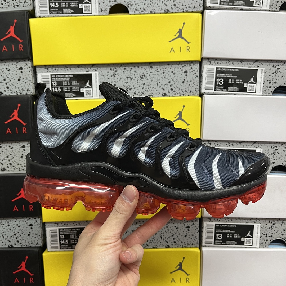 Nike Air VaporMax Plus Shark Black Grey Red Cushion - Image 8