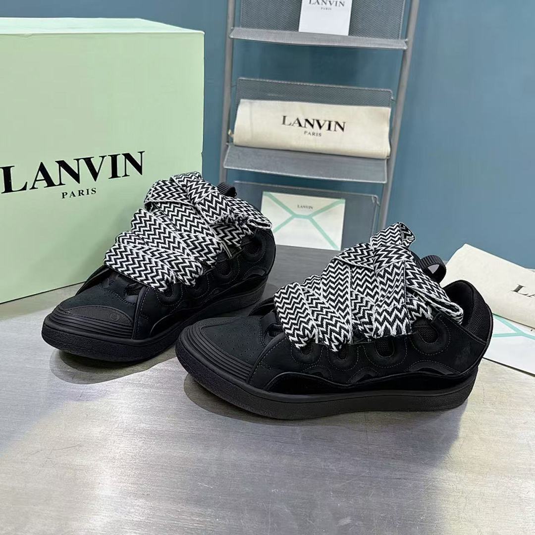 Lanvin FoShan Batch Lanvin Leather Curb Sneakers Three Generations - Image 9