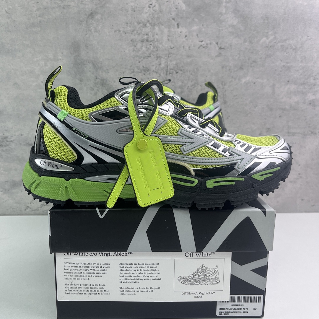 Off-White Be Right Back Silver Green Fluo