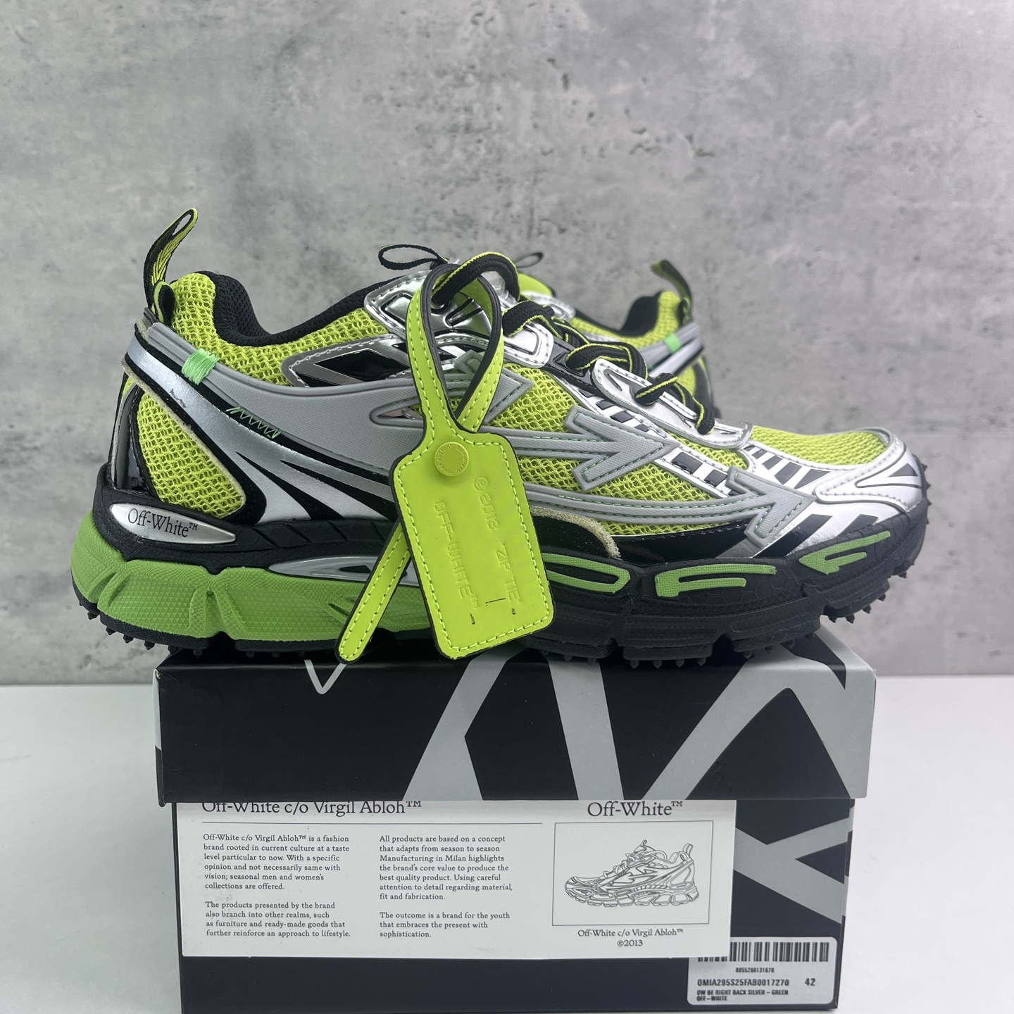 Off-White Be Right Back Silver Green Fluo - Image 10