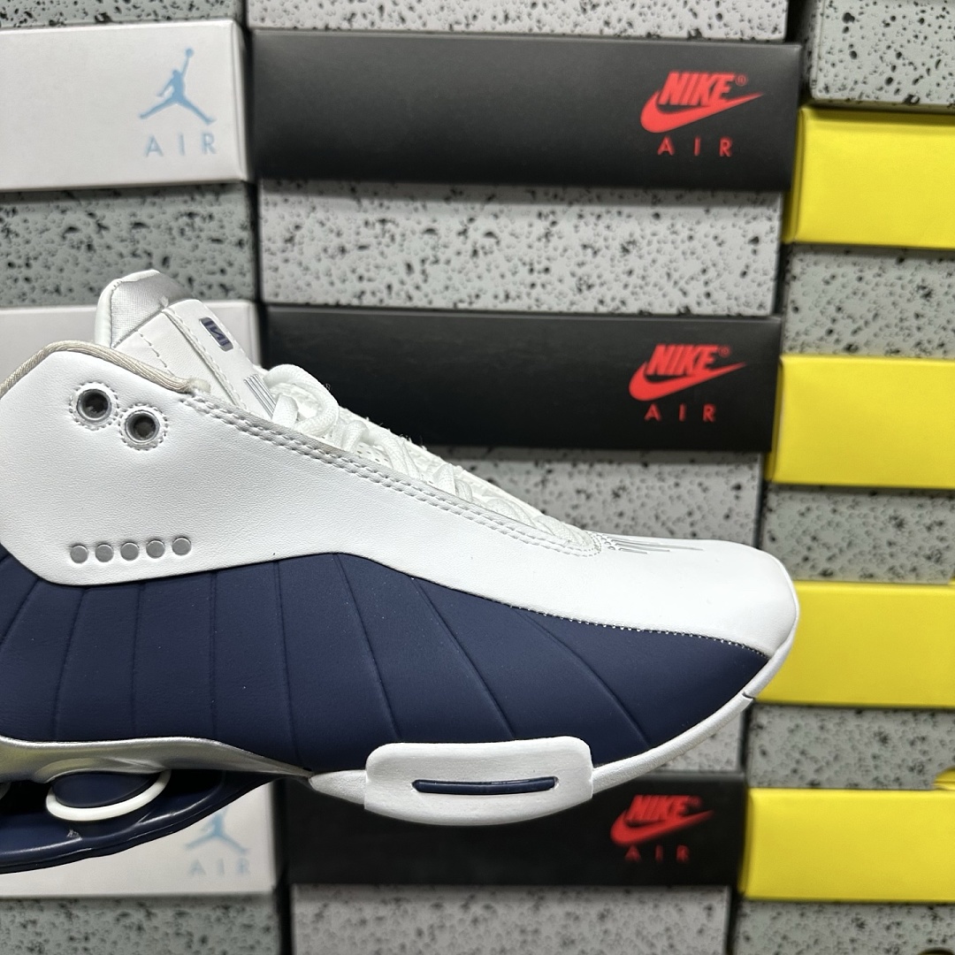 Nike Shox BB4 (White Silver Navy) - Image 4