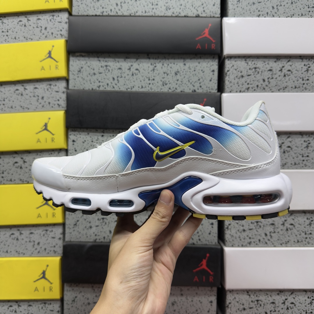 Nike Air Max Plus Spray Paint Swoosh White Blue DX8962-100 - Image 7