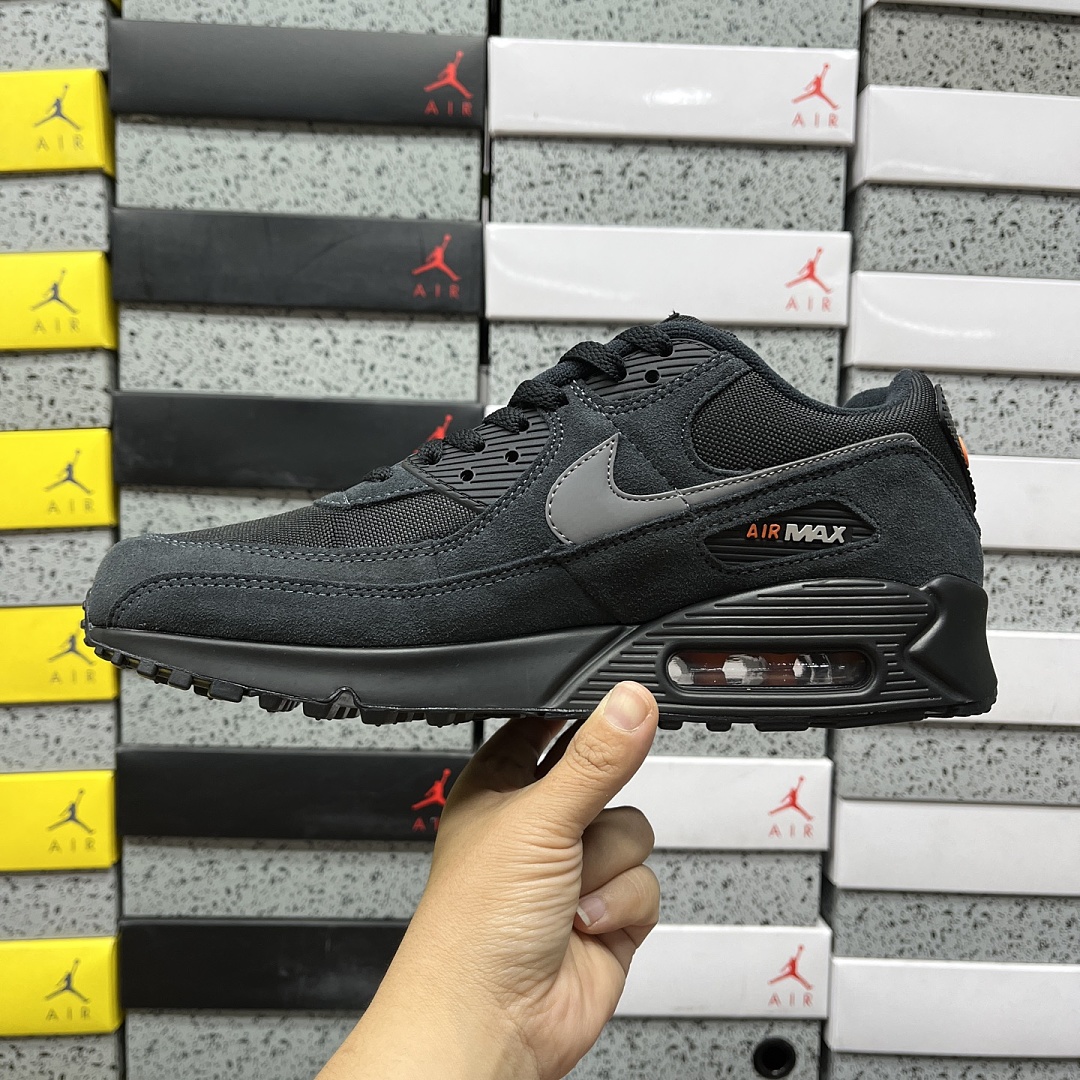 Nike Air Max 90 Black Metallic Cool (Grey Orange) - Image 5