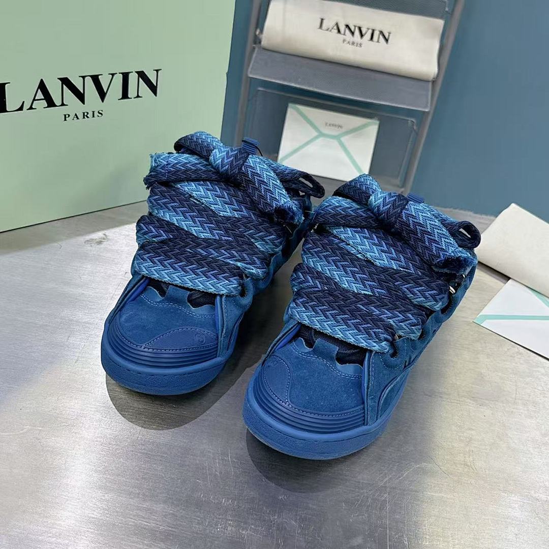 Lanvin FoShan Batch Lanvin Leather Curb Sneakers Three Generations - Image 8