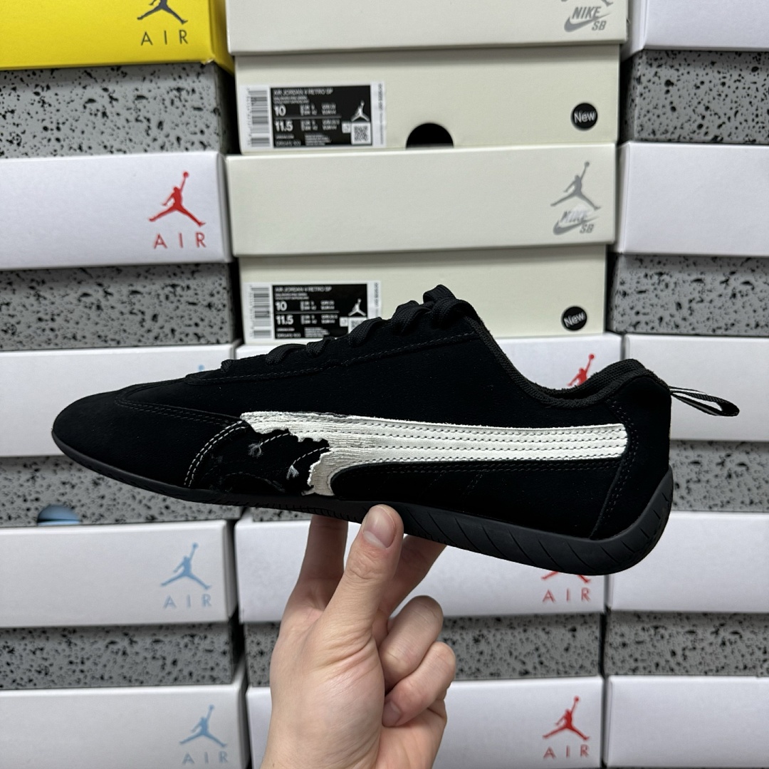 Balenciaga Speedcat Suede (Distressed Black White) - Image 3