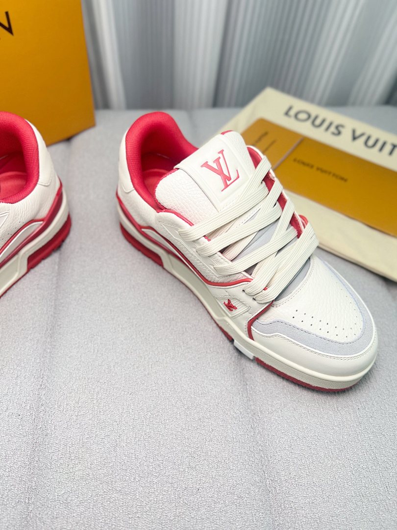 Louis Vuitton LV Trainer #54 Signature (White Red) - Image 5
