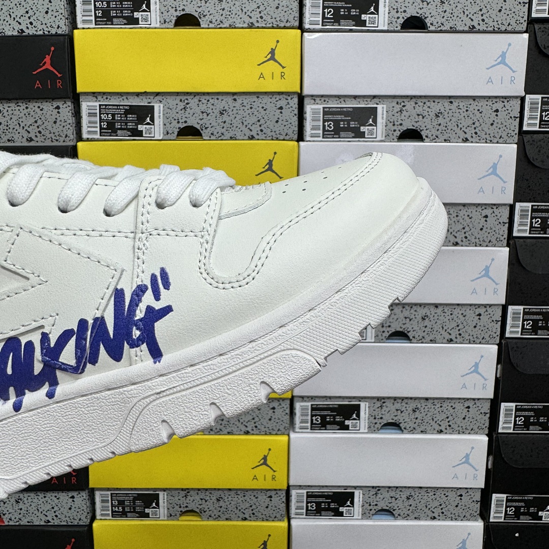 Off-White Out Of Office OOO "For Walking" Low Tops (White Blue) - Image 10
