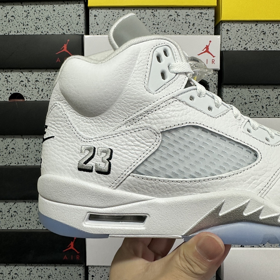 Nike Jordan 5 Retro White Metallic HQ7978-103 (Silver) - Image 6