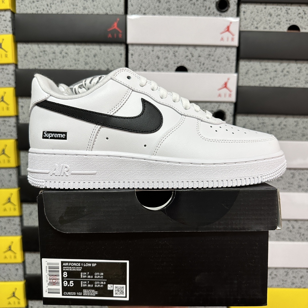 Nike Air Force 1 Low Supreme White Black Sup - Image 11