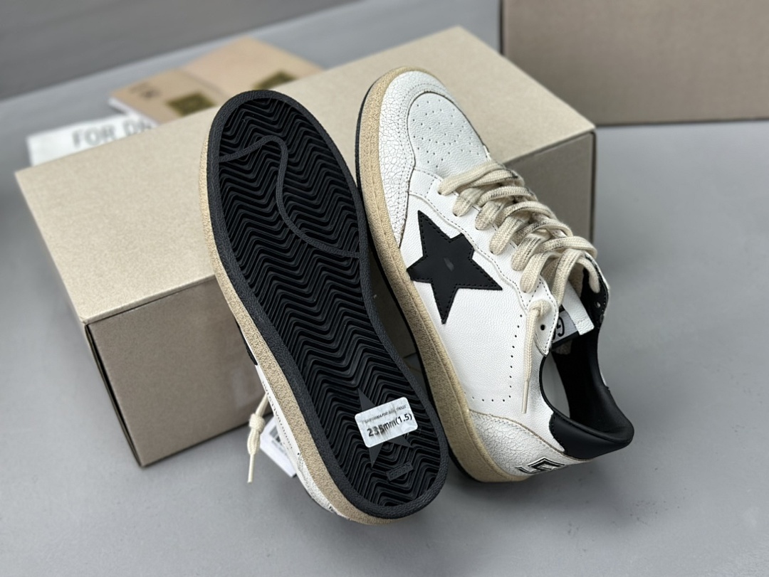 Golden Goose Deluxe Brand White Leather Black Star - Image 2