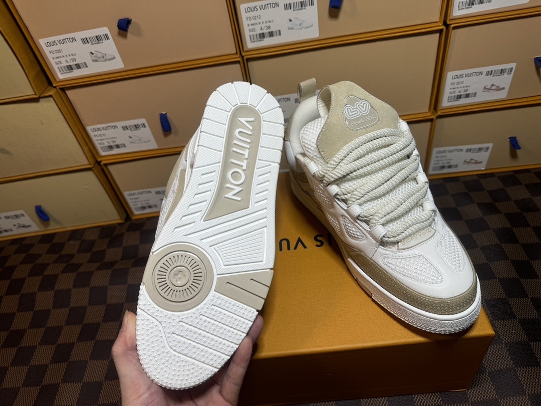 Louis Vuitton LV Skate White Brown Sneakers - Image 2