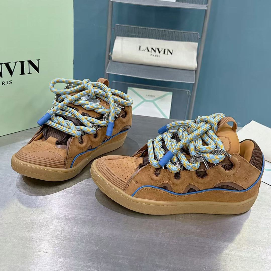 Lanvin FoShan Batch Lanvin Leather Curb Sneakers Three Generations - Image 5