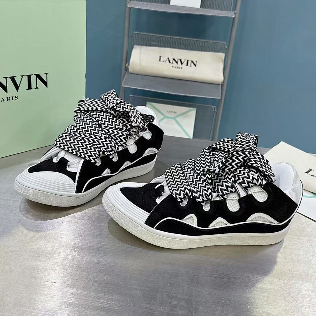 Lanvin FoShan Batch Lanvin Leather Curb Sneakers Three Generations - Image 7