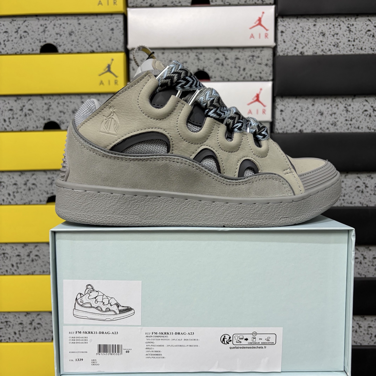 Lanvin Leather Curb Light Grey Black Strap DRAG‑A23 - Image 12