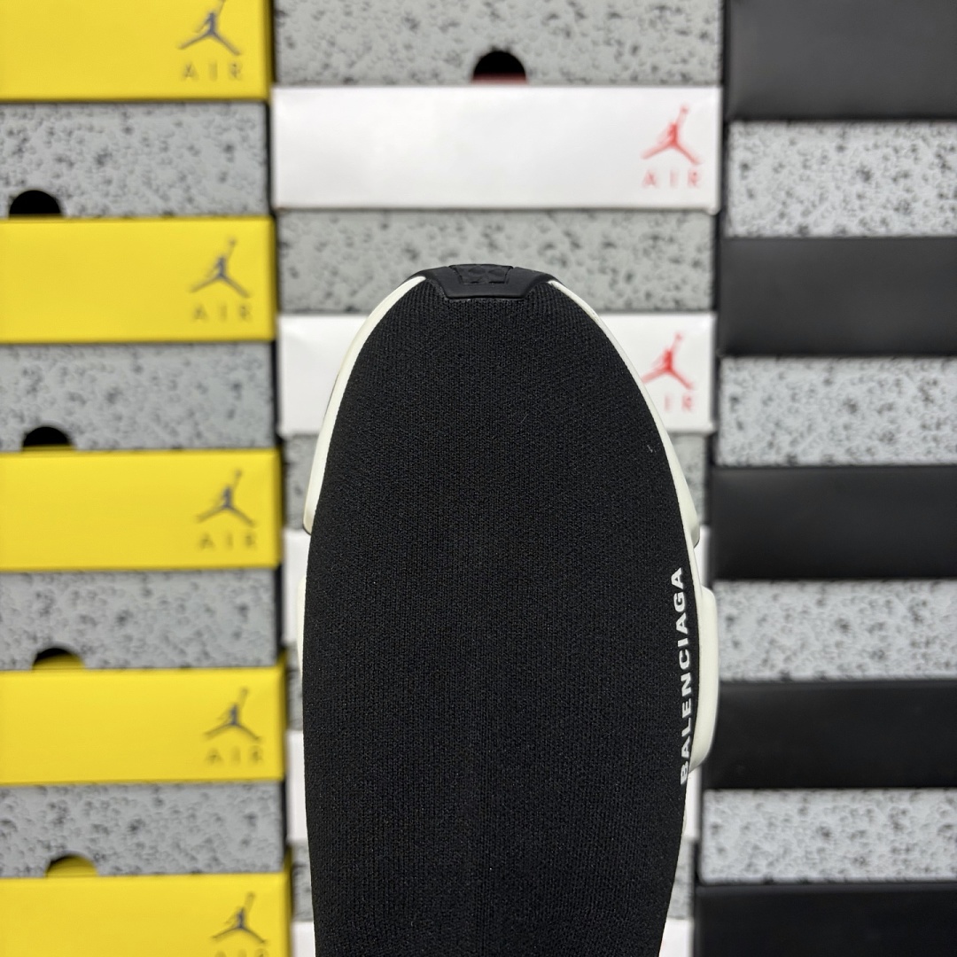 Balenciaga Speed Clear Sole Black White Socks - Image 2