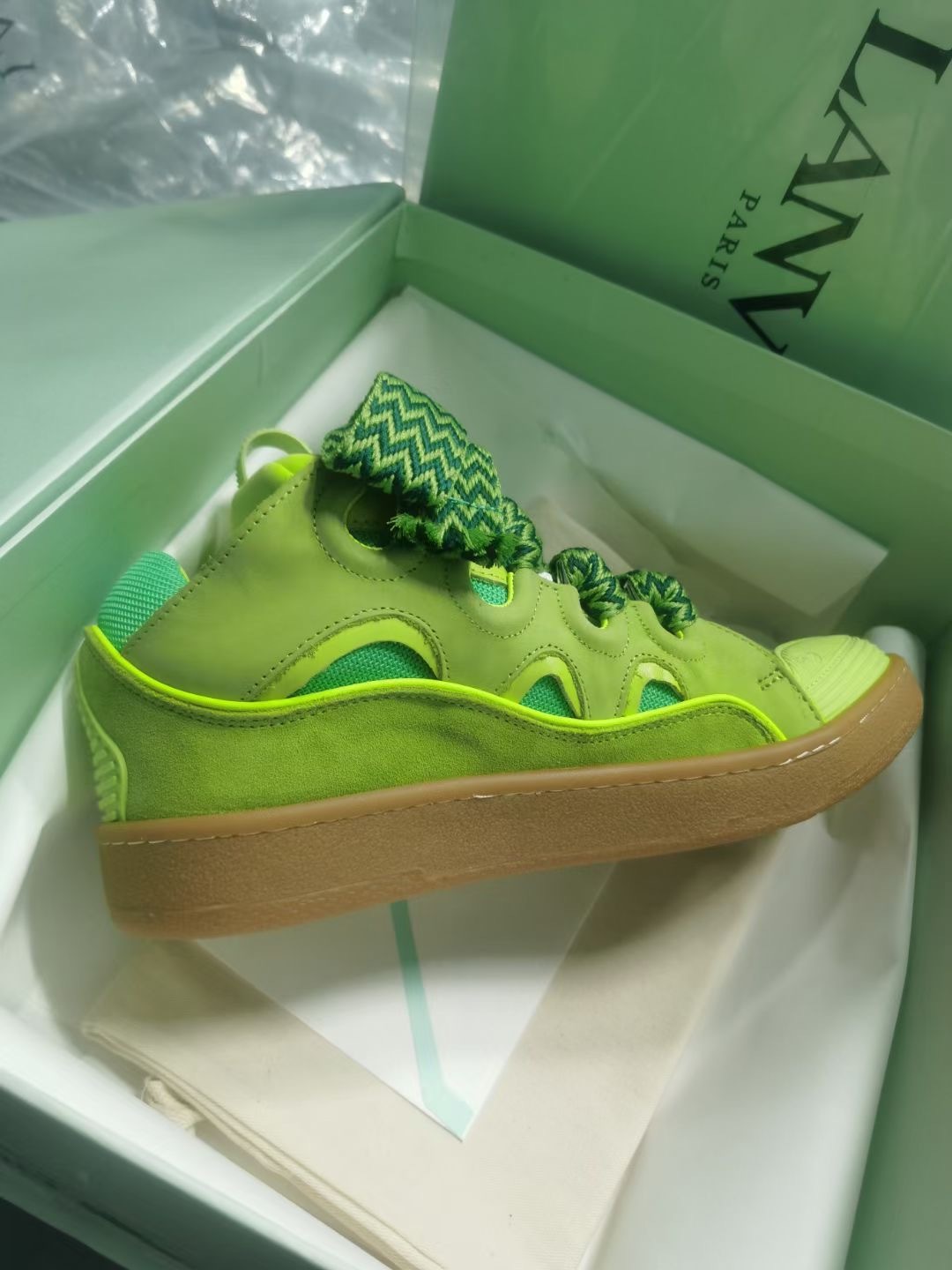 Lanvin FoShan Batch Lanvin Leather Curb Sneakers Three Generations - Image 9