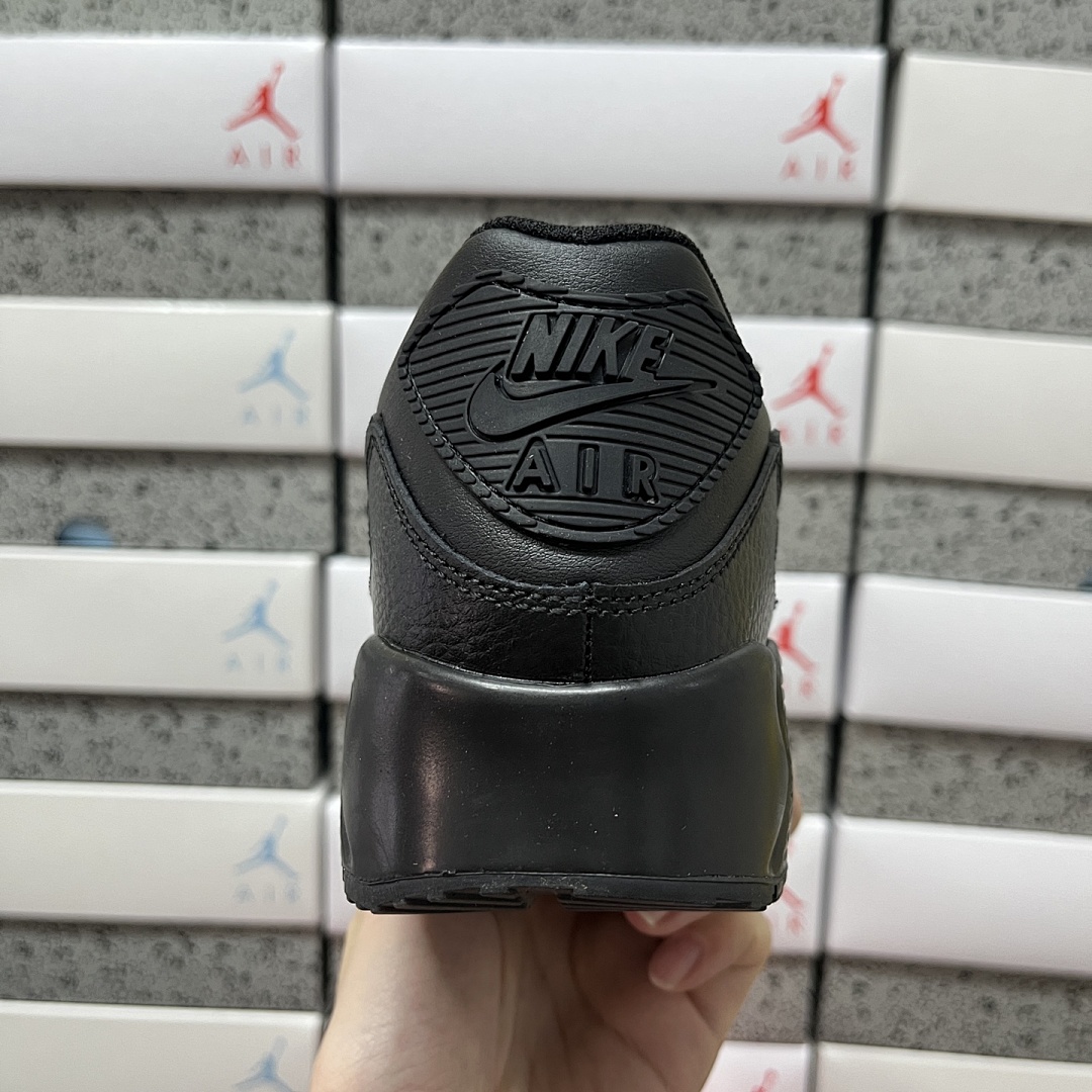 Nike Air Max 90 Leather Triple Black CZ5594-001 - Image 2