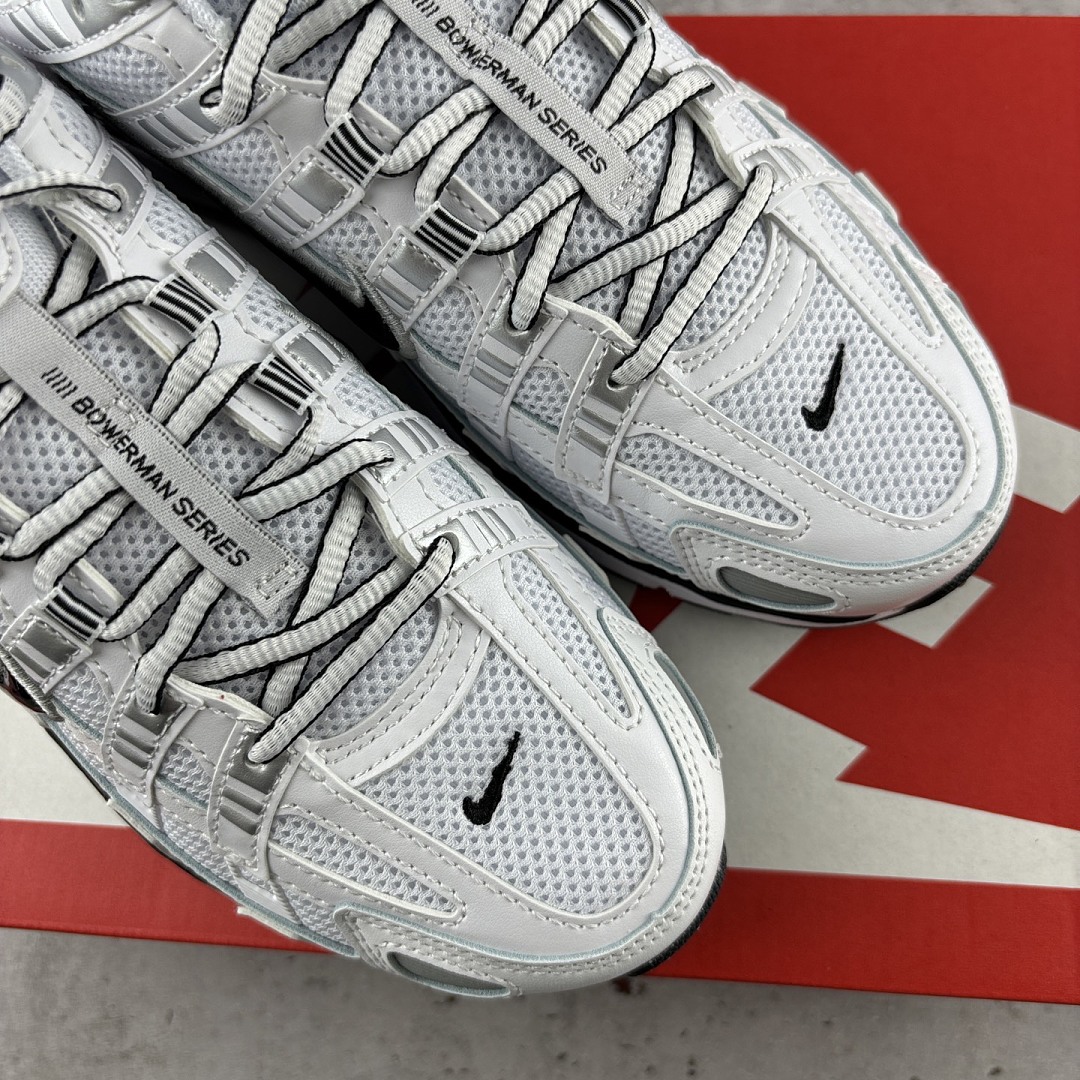Nike P-6000 White Metallic Silver Black CD6404-107 - Image 4