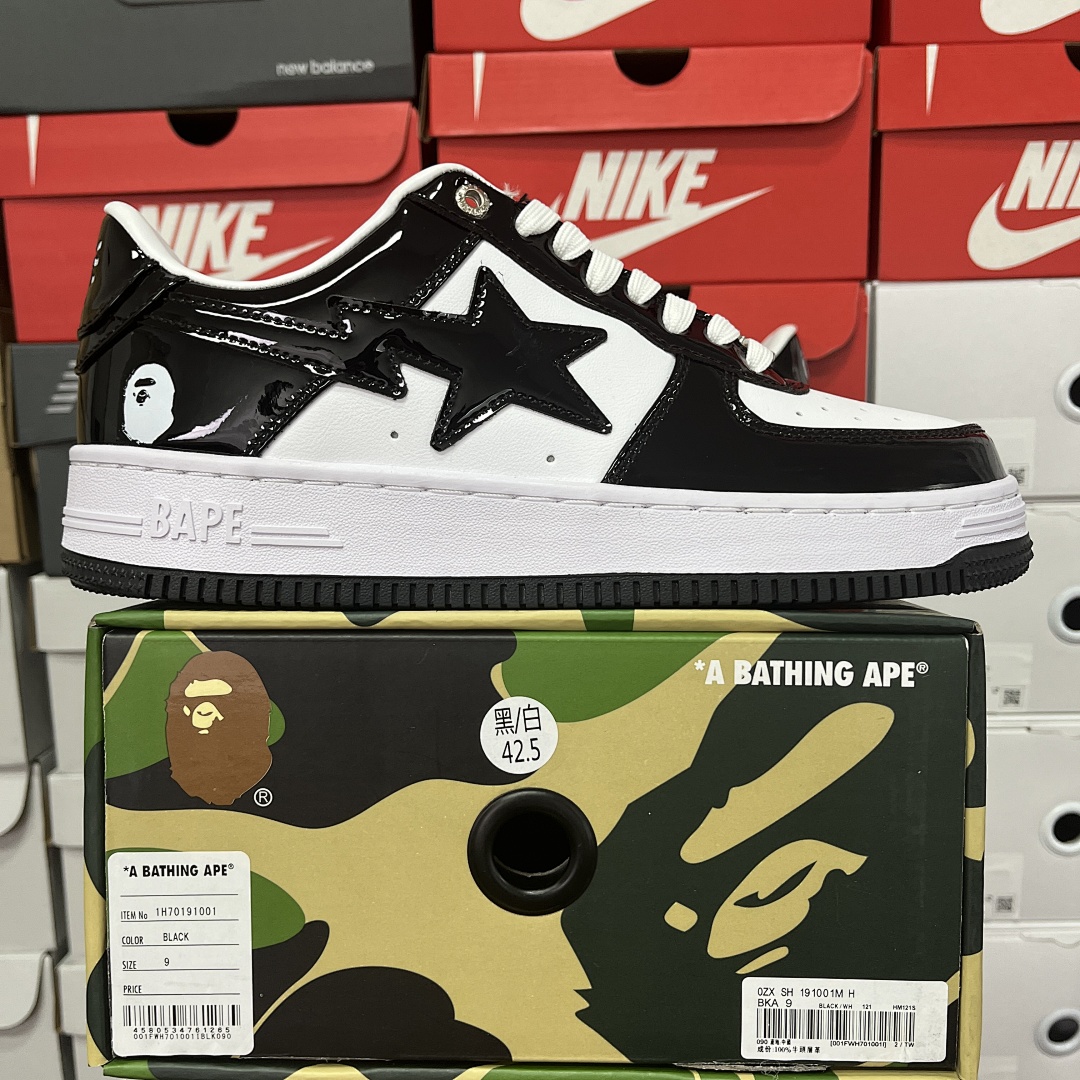 Bape A Bathing Ape Bape Sta Low (Black) - Image 9
