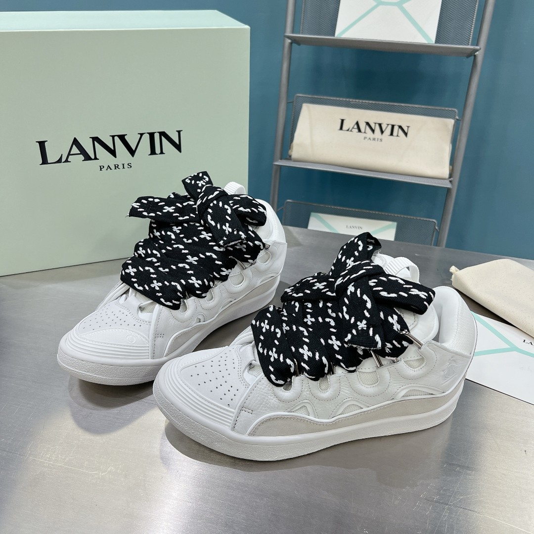 Lanvin FoShan Batch Lanvin Leather Curb Sneakers Three Generations - Image 16