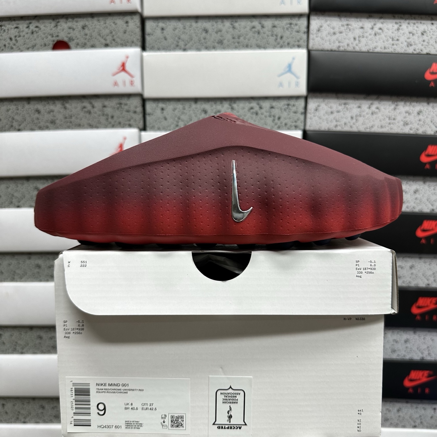 Nike Mind 001 Slide Team Red University HQ4307-601 Dark - Image 10