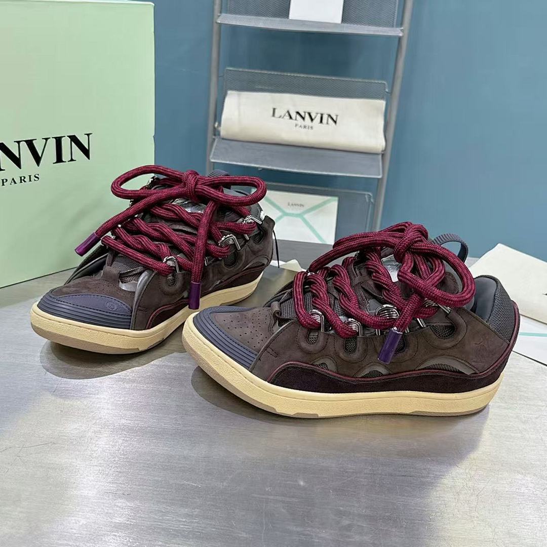 Lanvin FoShan Batch Lanvin Leather Curb Sneakers Three Generations - Image 4
