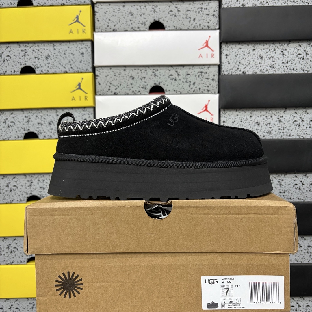 UGG Tazz Thick Sole Loafers / Ethnic Black -2553