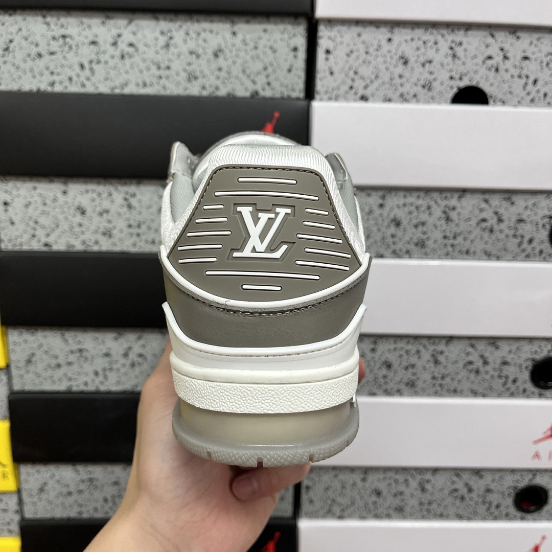 Louis Vuitton Trainer (Khaki Grey White) - Image 5