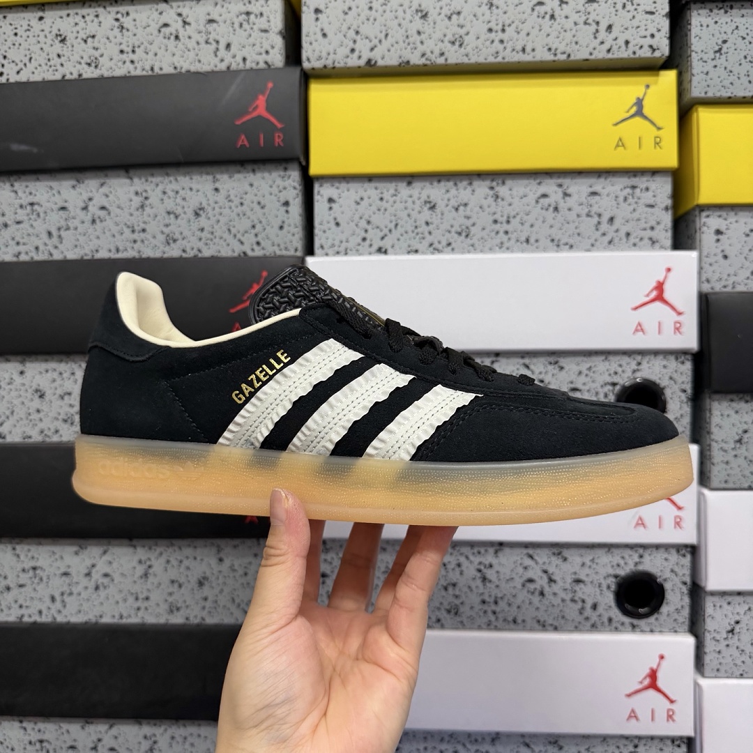 Adidas Gazelle Indoor Core Black Cream White Gum JS1412 - Image 6