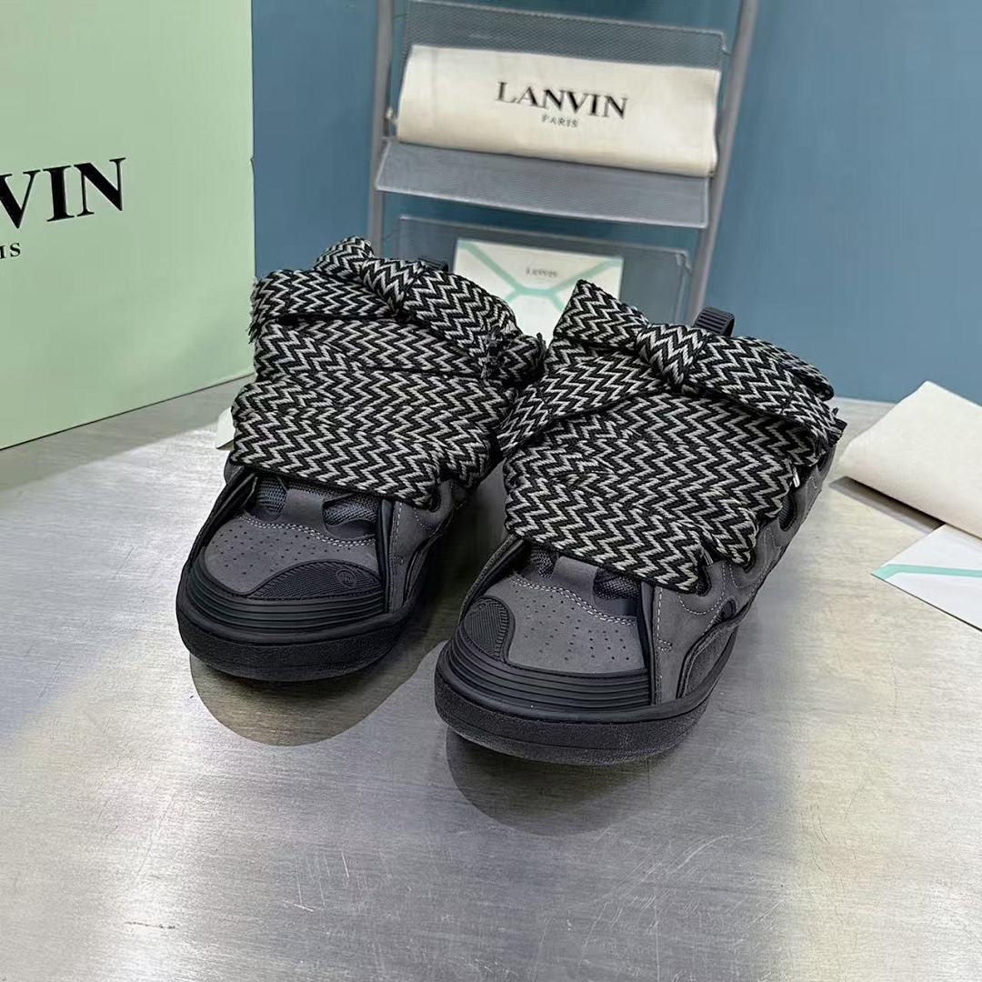 Lanvin FoShan Batch Lanvin Leather Curb Sneakers Three Generations - Image 7