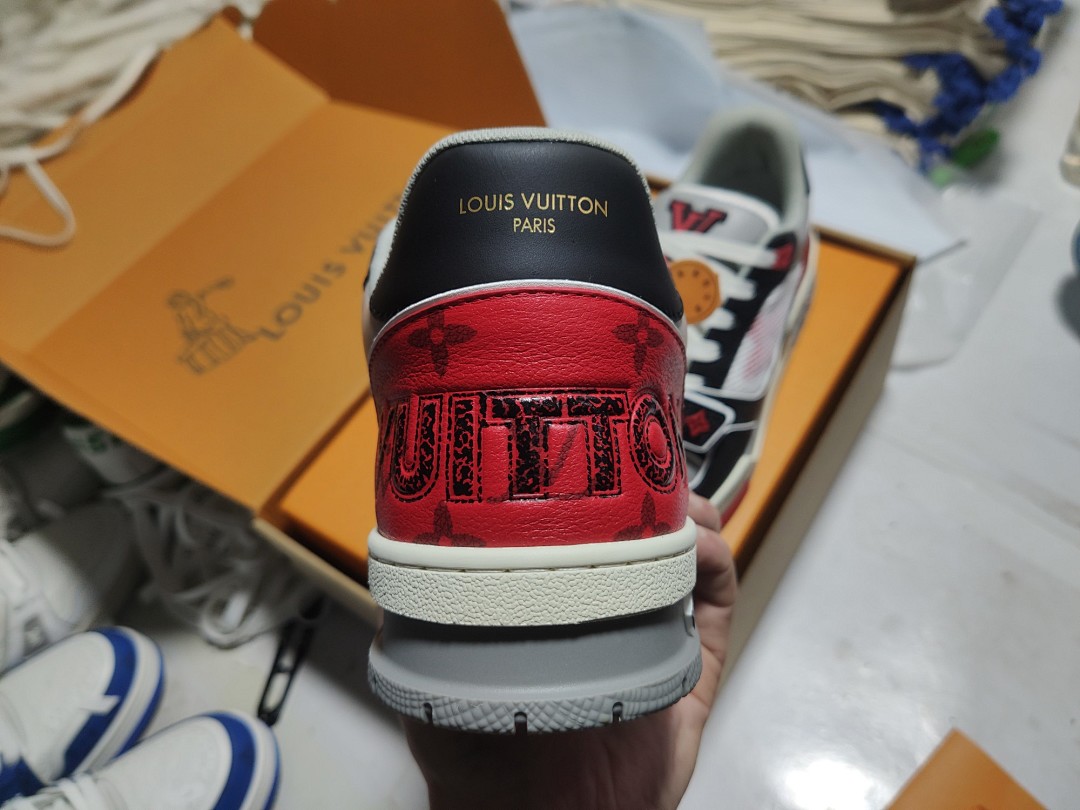 Louis Vuitton LV Trainer Red Black Velcro Strap - Image 4