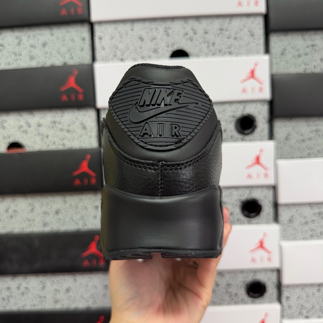 Nike Air Max 90 Leather Triple Black CZ5594-001 - Image 9