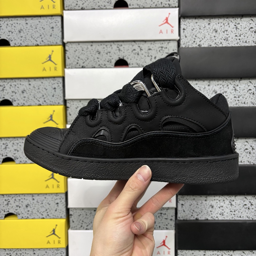 Lanvin Leather Curb Triple Black Full Suede DRAG‑P25 - Image 6