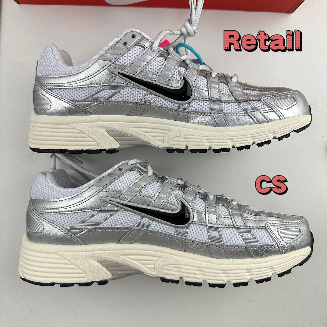 Nike P-6000 White Metallic Silver Flat Black CD6404-105 - Image 11