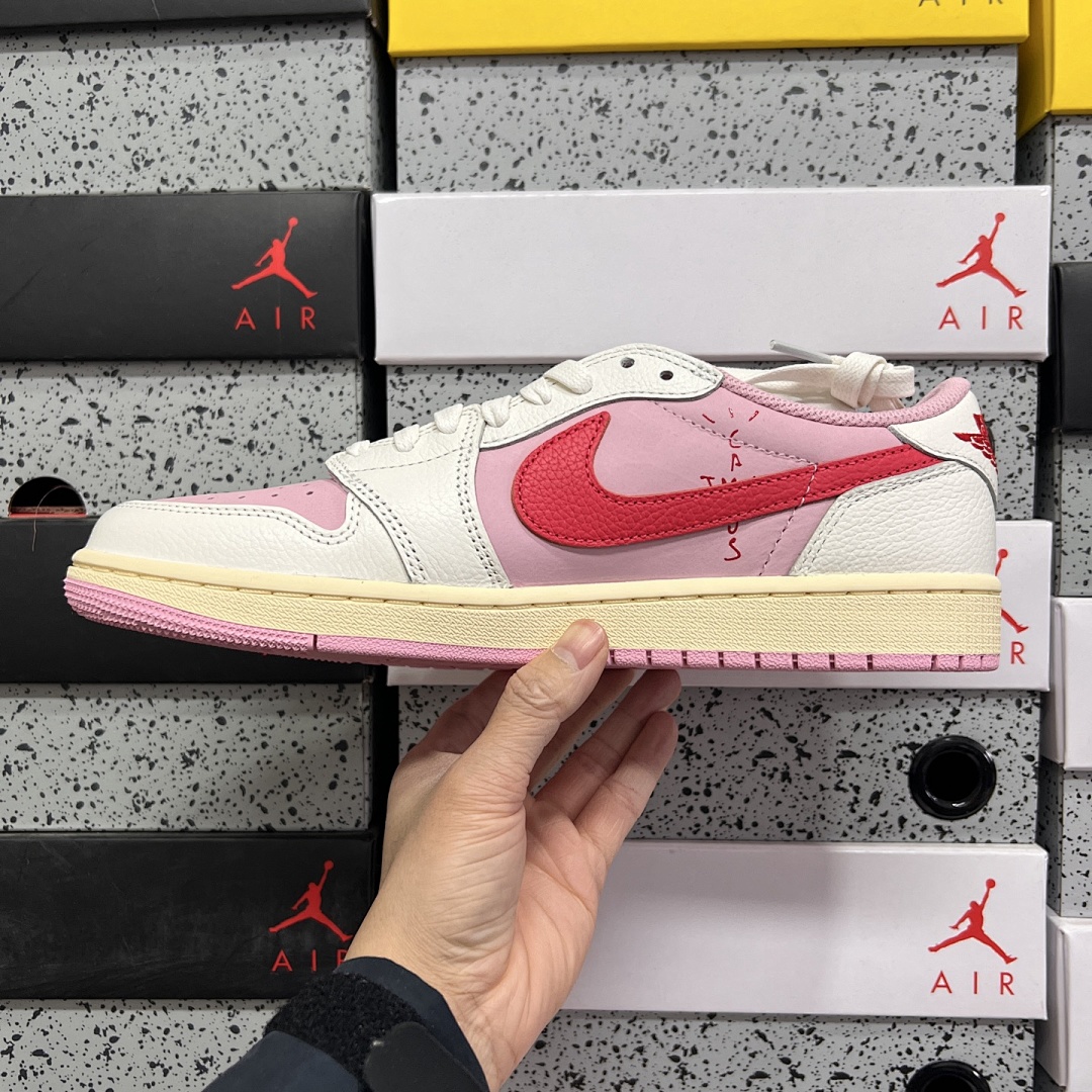 Nike Jordan 1 Retro Low OG SP Travis Scott Shy (Pink) - Image 2