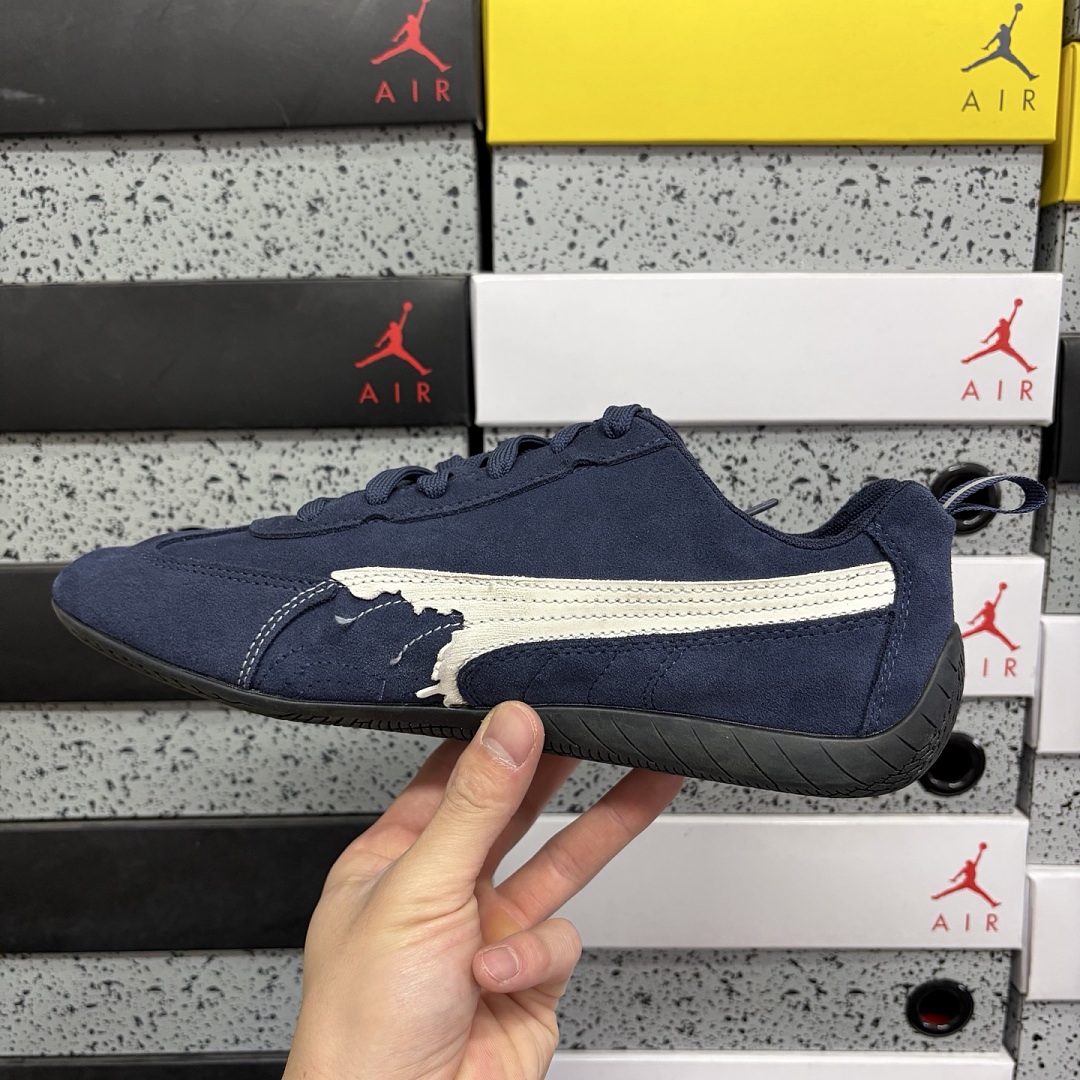 Balenciaga Speedcat Suede (Distressed Navy White) - Image 7