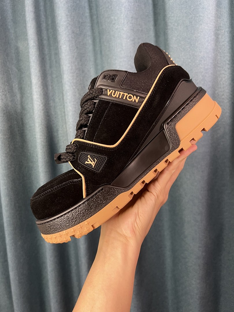 Louis Vuitton LV Trainer Maxi Black Brown Suede - Image 3