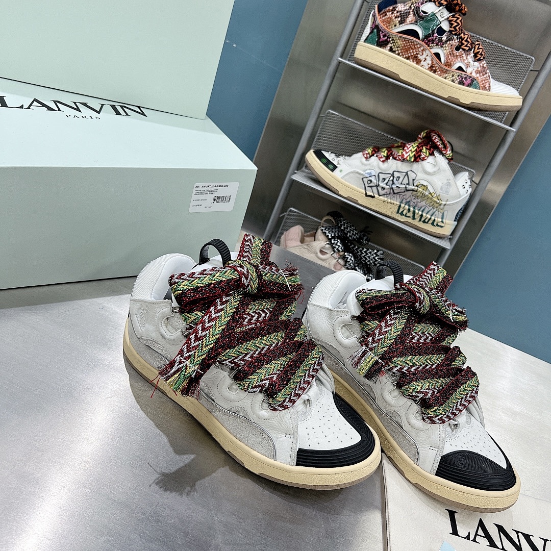 Lanvin FoShan Batch Lanvin Leather Curb Sneakers Three Generations - Image 106