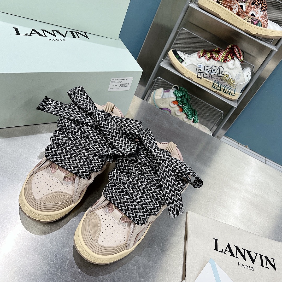 Lanvin FoShan Batch Lanvin Leather Curb Sneakers Three Generations - Image 98