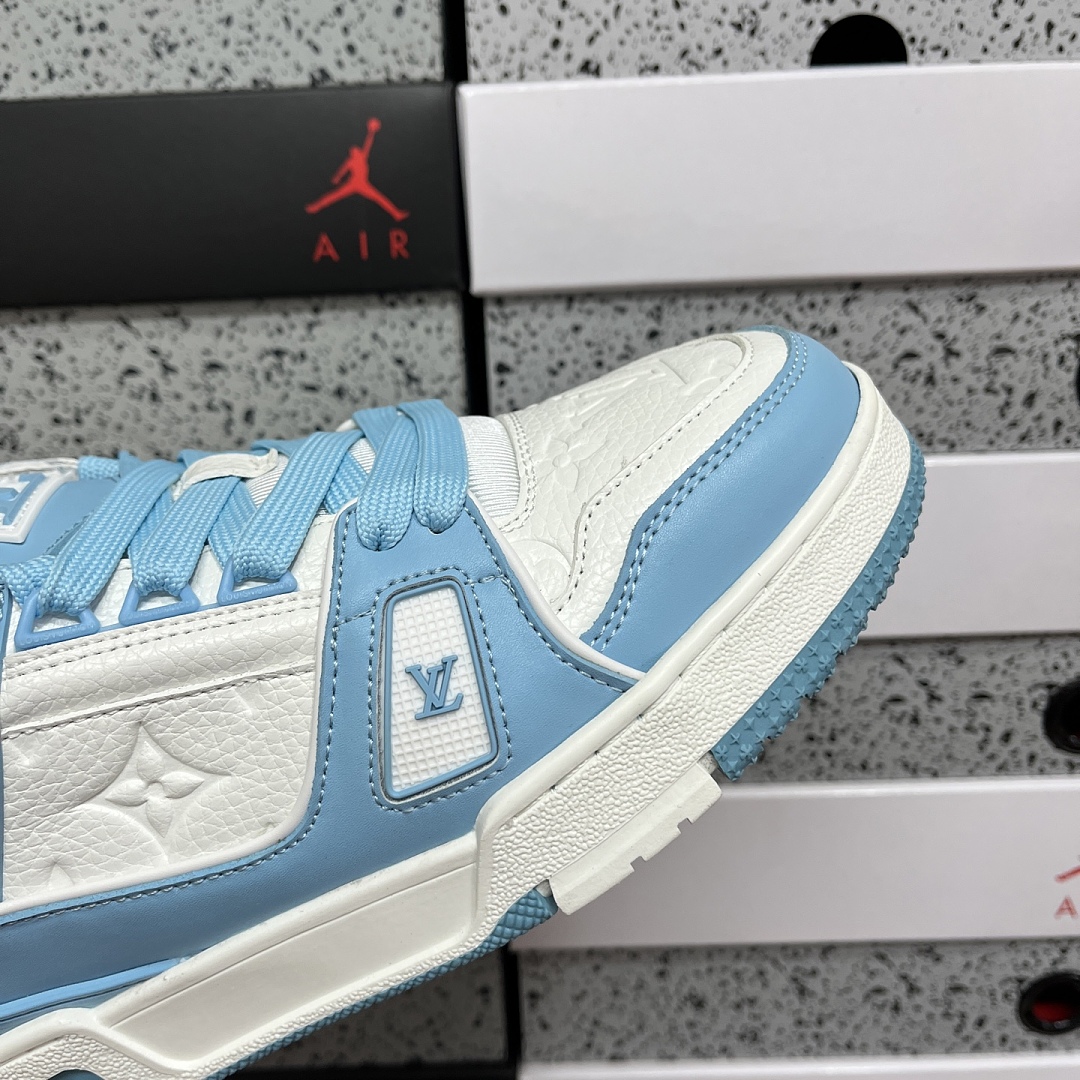 Louis Vuitton Trainer (Khaki Blue White) - Image 9