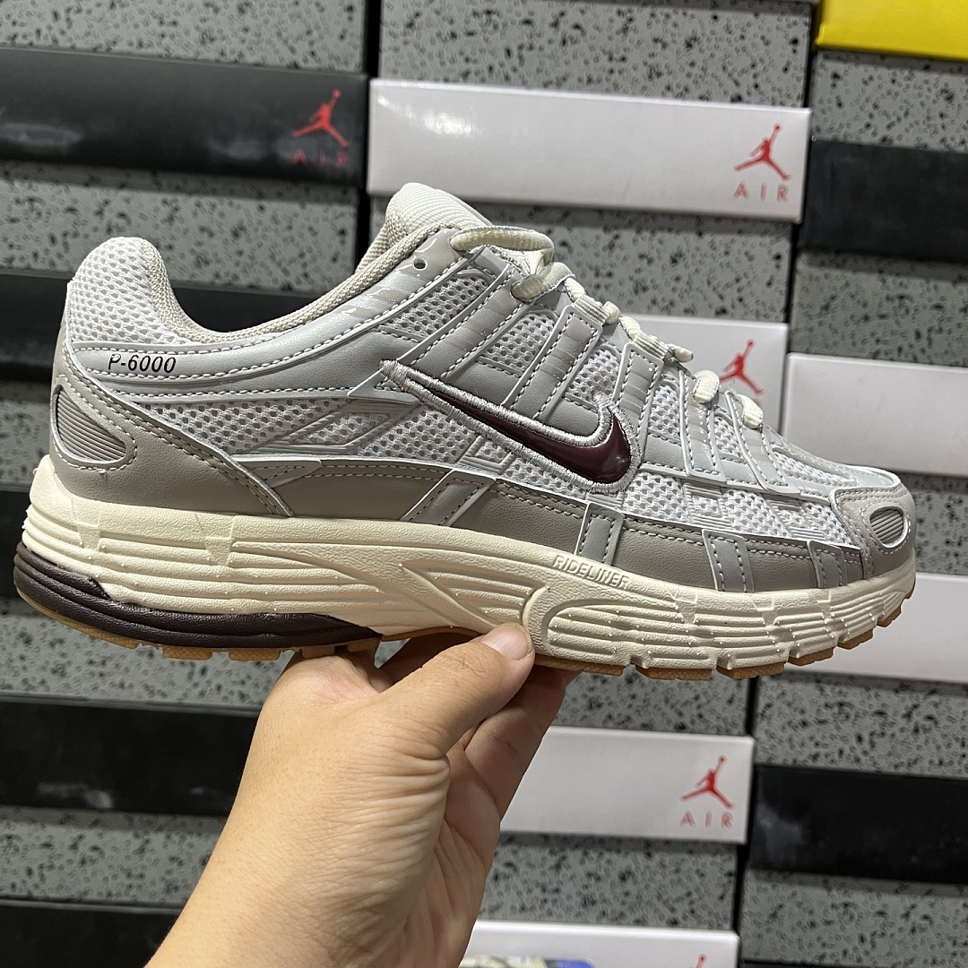 Nike P-6000 College Grey Burgundy Crush - Image 7