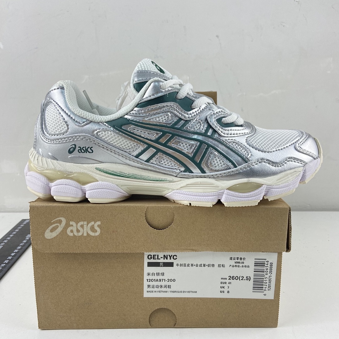 ASICS Gel-NYC Cream Kale NYC Off (White Silver Green) - Image 6