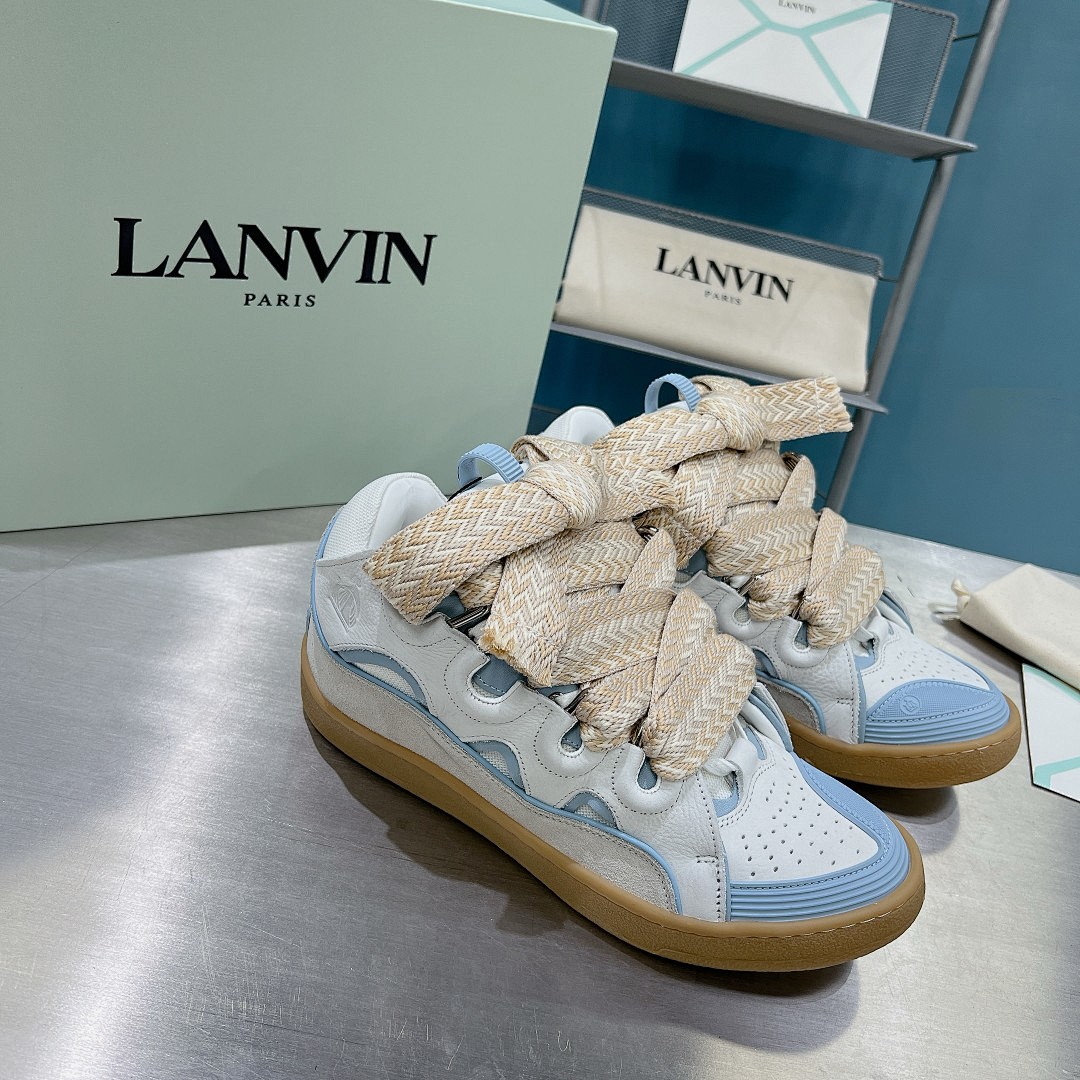 Lanvin FoShan Batch Lanvin Leather Curb Sneakers Three Generations - Image 4